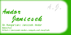 andor janicsek business card